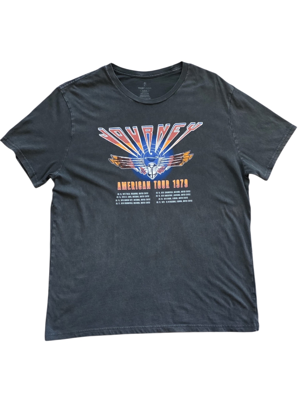 Journey American 1979 Tour XL Charcoal Wrangler Vintage Style Band Tee Shirt